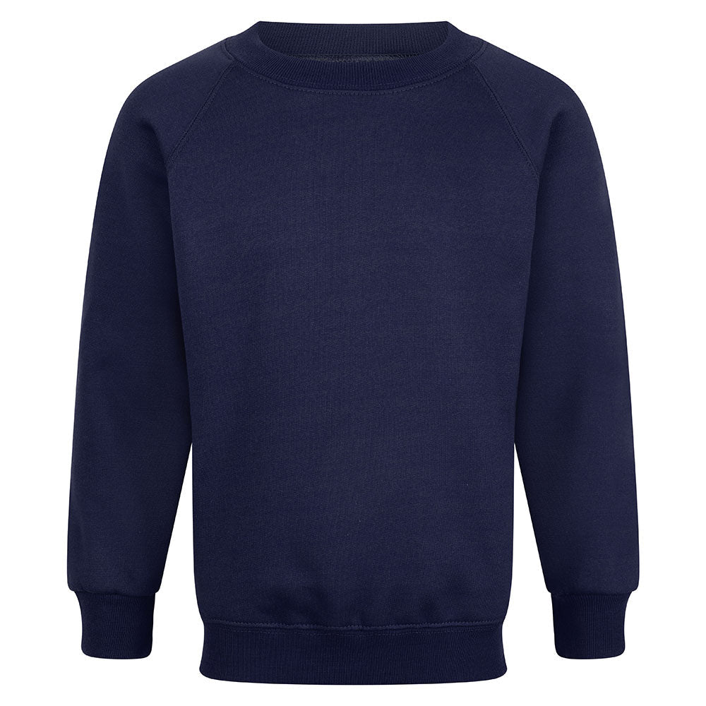 Plain Crew Neck Sweatshirt - Navy - ACE Clothing