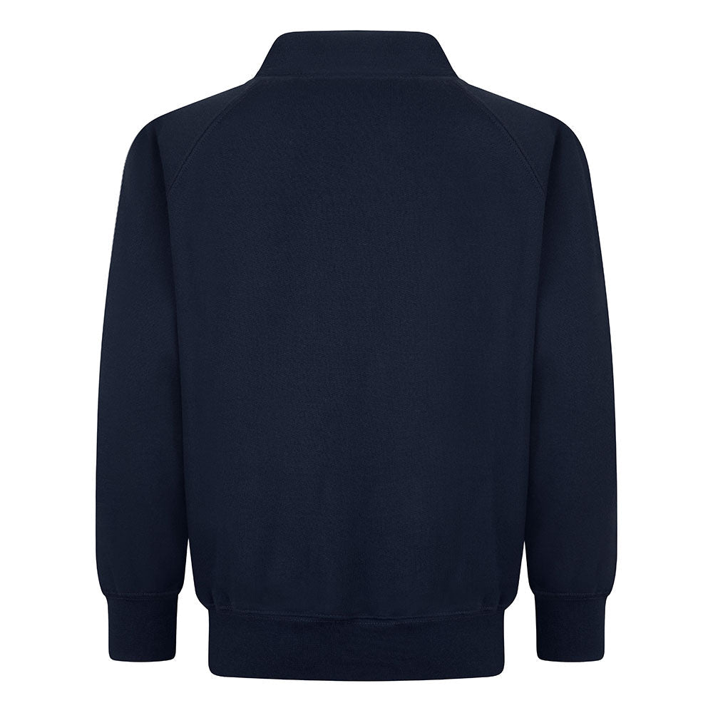 Plain Sweatshirt Cardigan- Navy - ACE Clothing