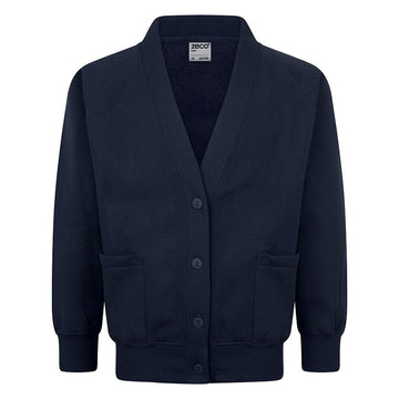 Plain Sweatshirt Cardigan- Navy - ACE Clothing