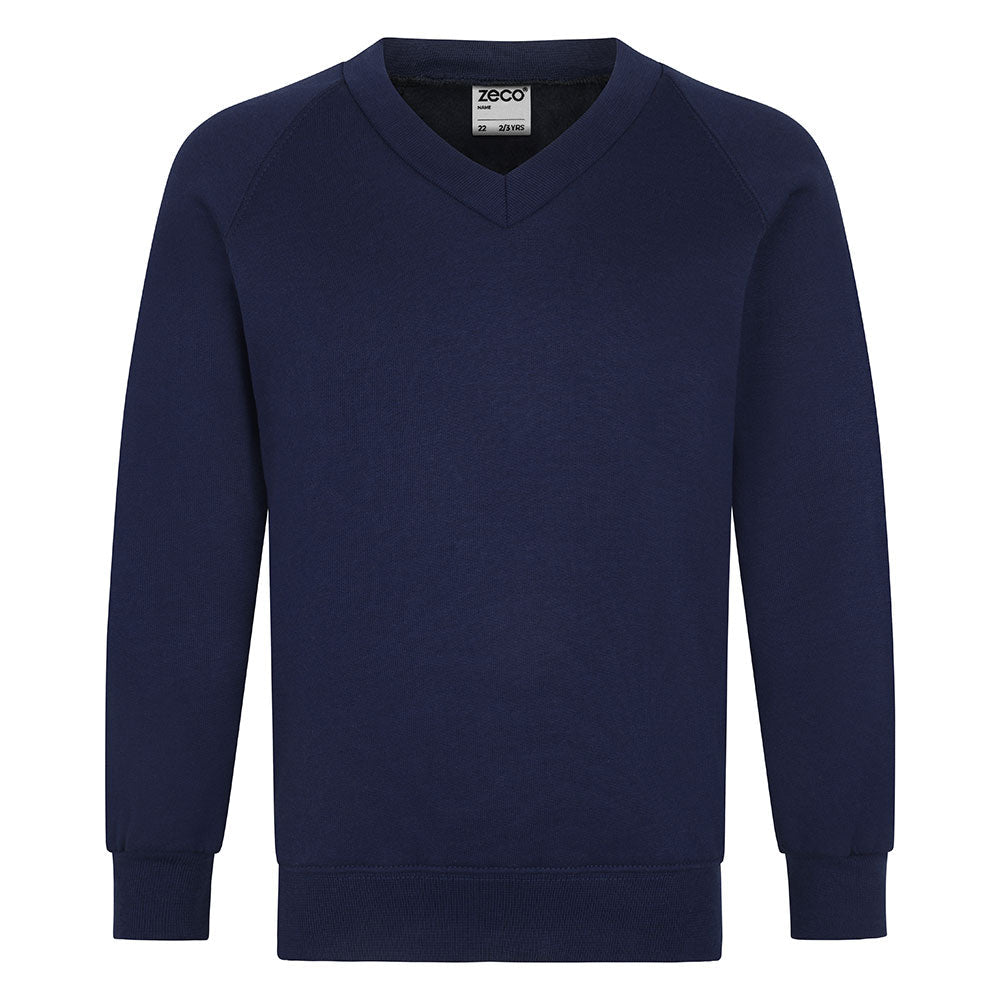 Plain V-Neck Sweatshirt - Navy Blue - ACE Clothing