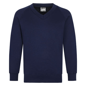 Plain V-Neck Sweatshirt - Navy Blue - ACE Clothing
