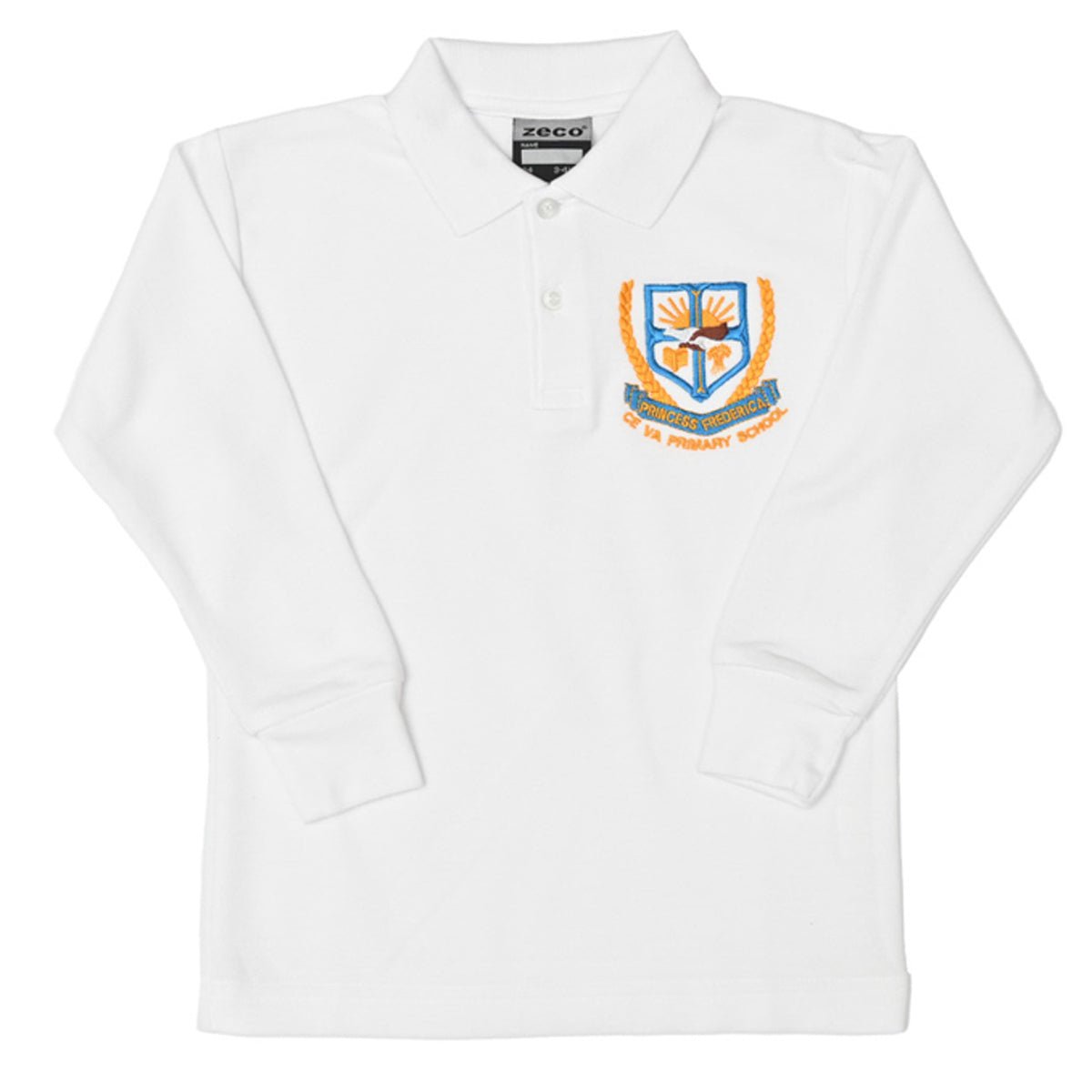 Princess Frederica Long Sleeve Polo Shirt (White) - ACE Clothing