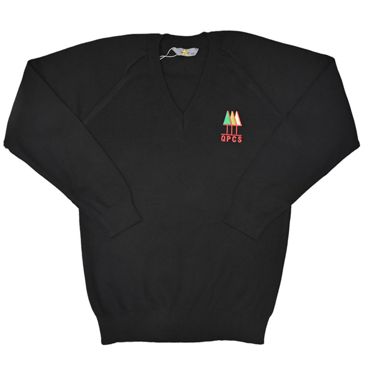 QPCS Knitted Jumper with Logo (Black) - ACE Clothing