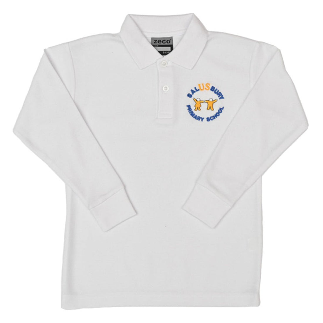 Salusbury Long Sleeve Polo Shirt (White) - ACE Clothing