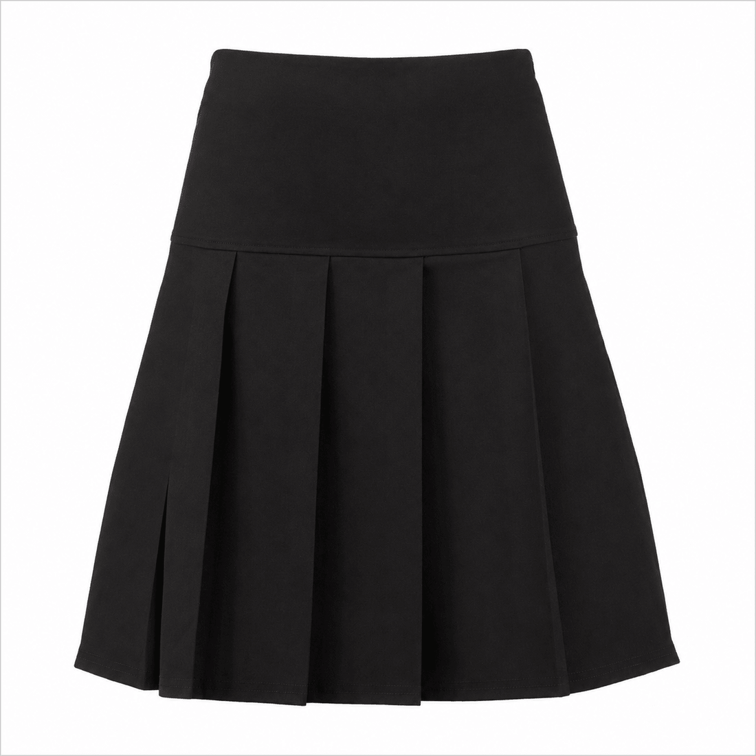 Senior Panel Full Pleated Skirt - Black - ACE Clothing