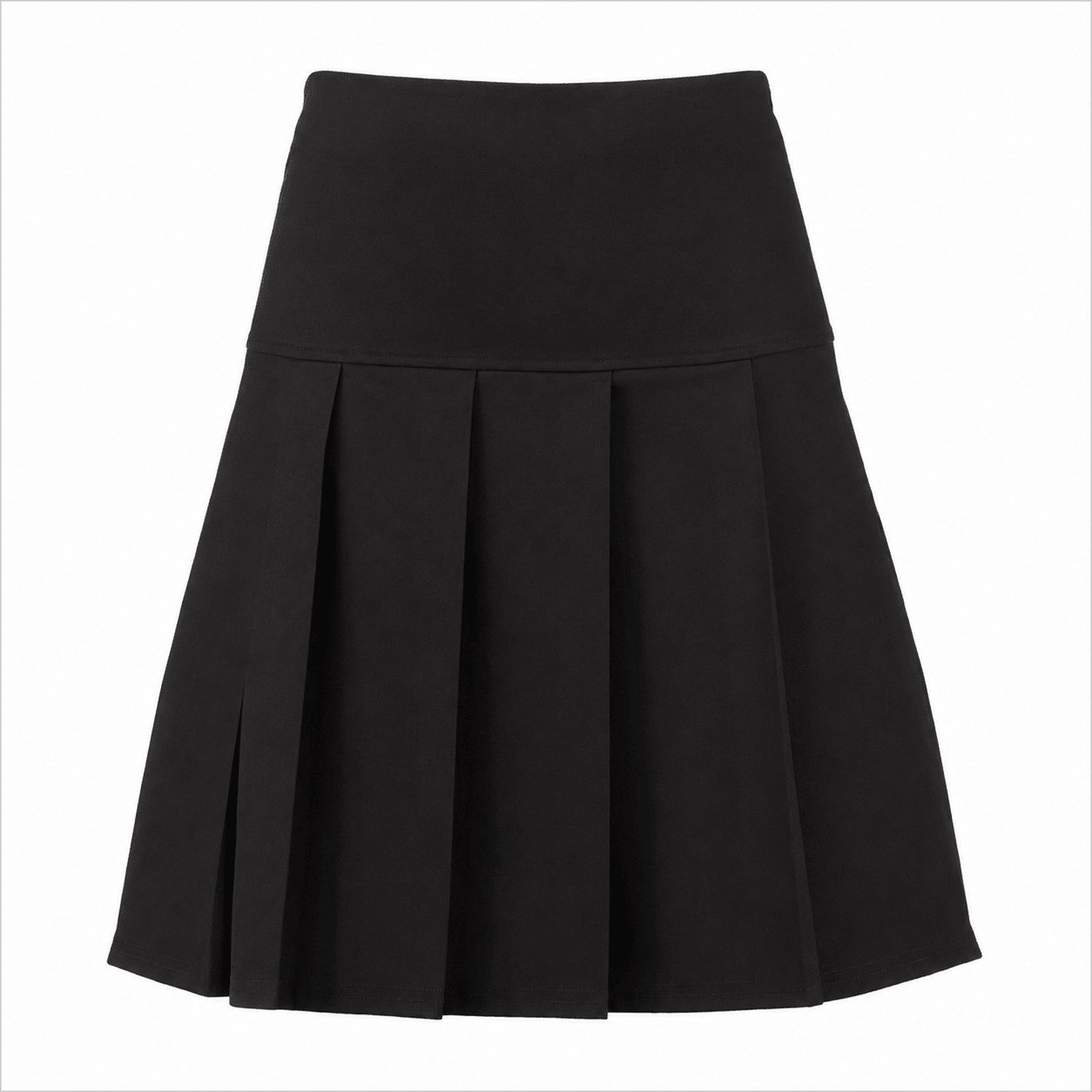 Senior Panel Full Pleated Skirt - Black - ACE Clothing