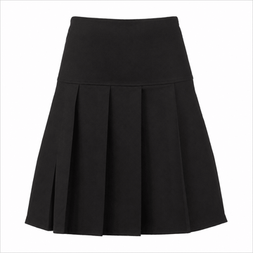 Senior Panel Full Pleated Skirt - Black - ACE Clothing