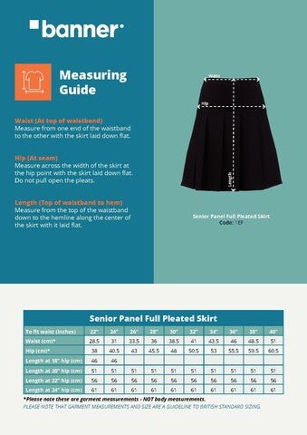 Senior Panel Full Pleated Skirt - Navy - ACE Clothing