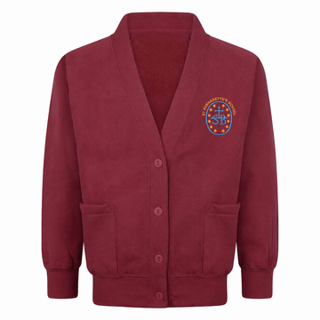 St Bernadette's Girls Sweatshirt Cardigan - Light Maroon - ACE Clothing