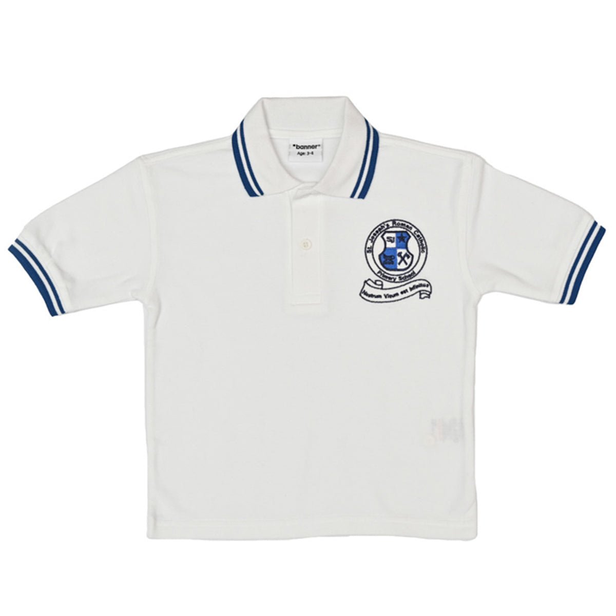 St Joseph's (Harlesden) PE Polo Shirt (White/Blue) - ACE Clothing