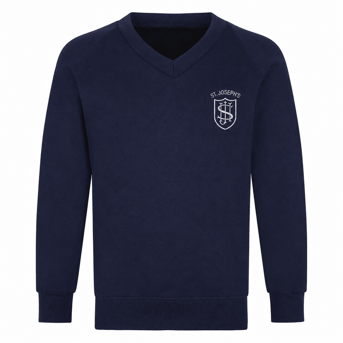 St Joseph's (Hendon) V-Neck Sweatshirt - Navy Blue - ACE Clothing