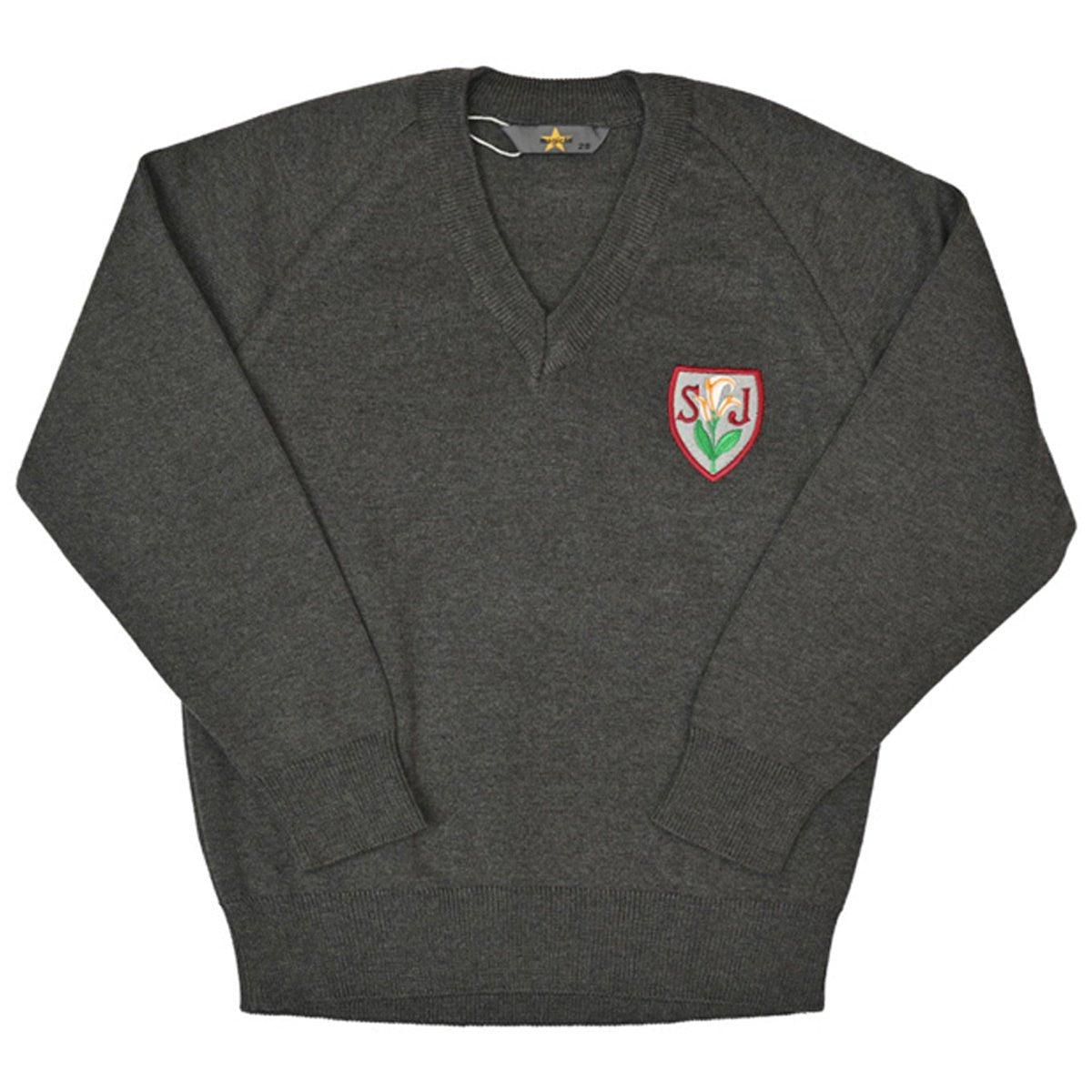 St Joseph's (Maida Vale) Boys V-Neck Jumper - Grey - ACE Clothing