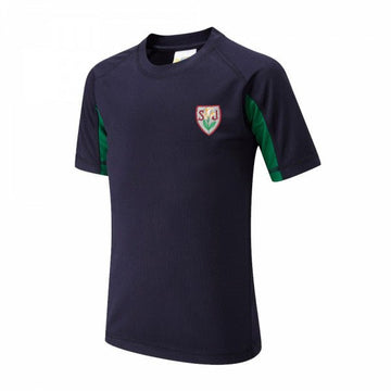St Joseph's (Maida Vale) PE T-Shirt - Navy/ Emerald - ACE Clothing