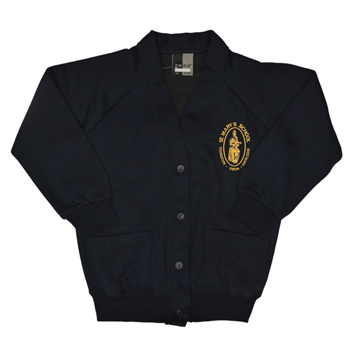 St Mary's C of E (Willesden) Sweatshirt Cardigan - Navy - ACE Clothing