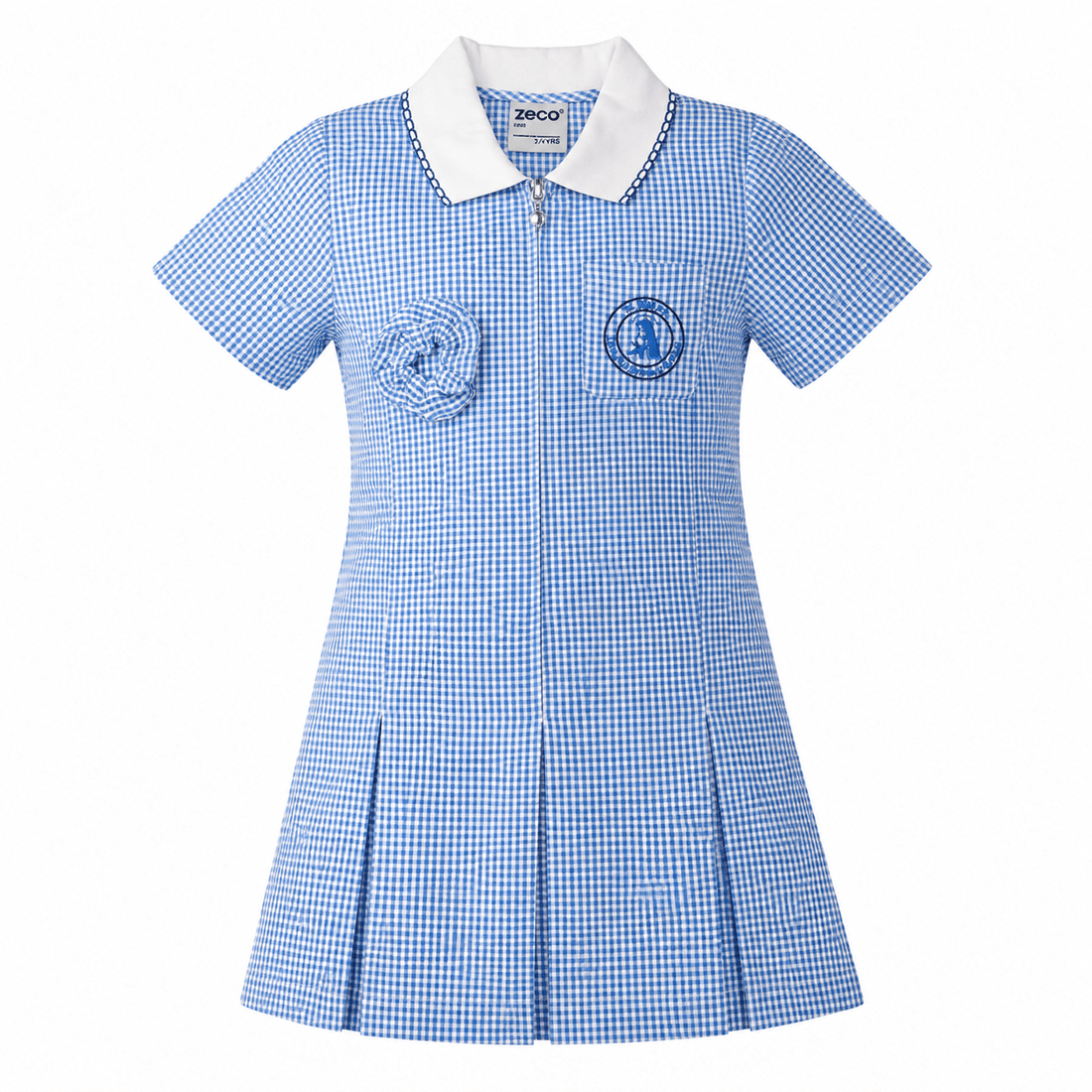 St Mary's (Kilburn) Girls Summer Dress (Royal/white check) - ACE Clothing