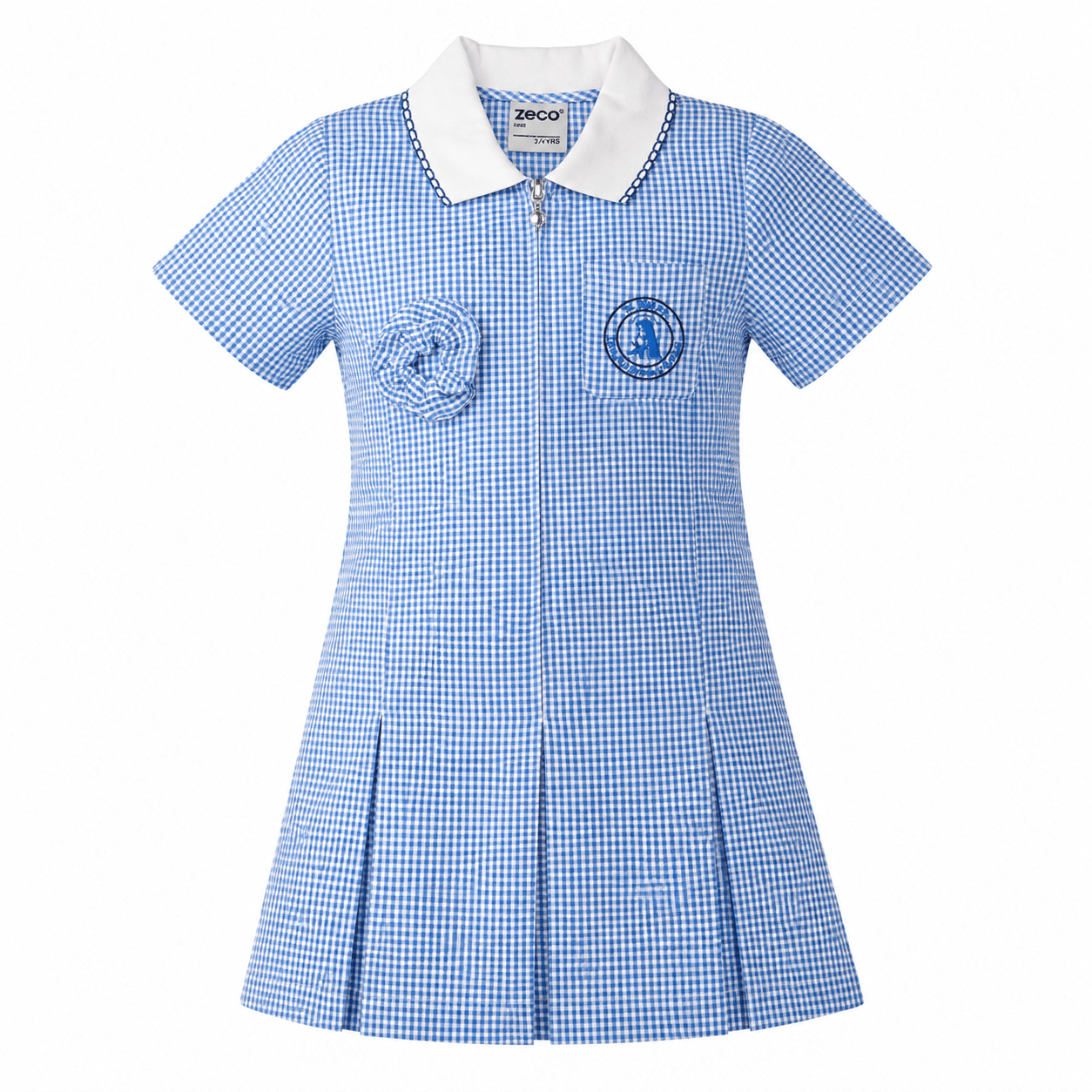 St Mary's (Kilburn) Girls Summer Dress (Royal/white check) - ACE Clothing