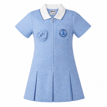 St Mary's (Kilburn) Girls Summer Dress (Royal/white check) - ACE Clothing