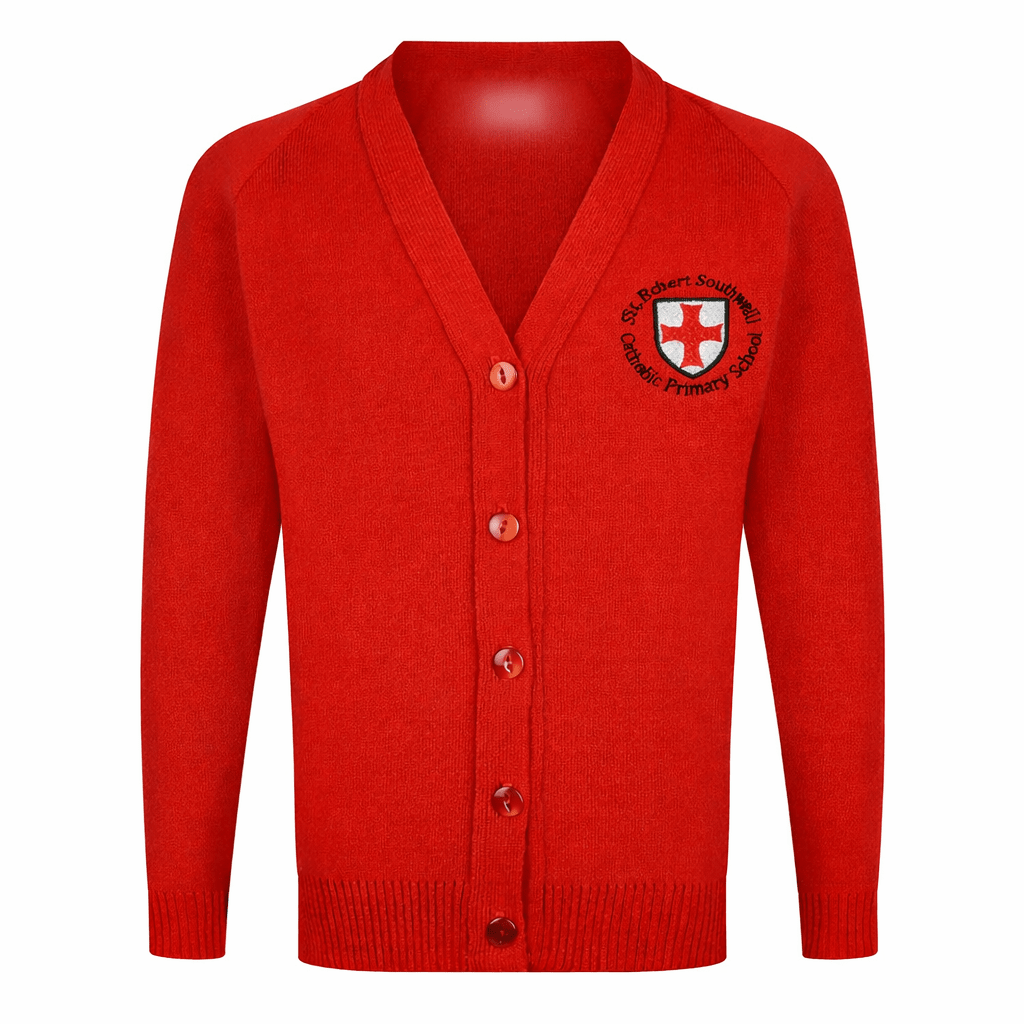 St Robert Southwell Cardigan (Red) - ACE Clothing