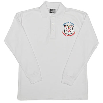 Sudbury Long Sleeve polo shirt (White) ZECO - ACE Clothing