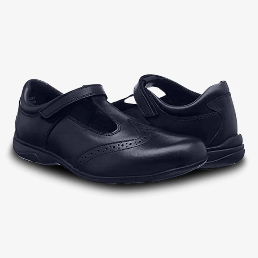 Term Footwear Janine T-Bar Girls Shoe - Black Leather - ACE Clothing