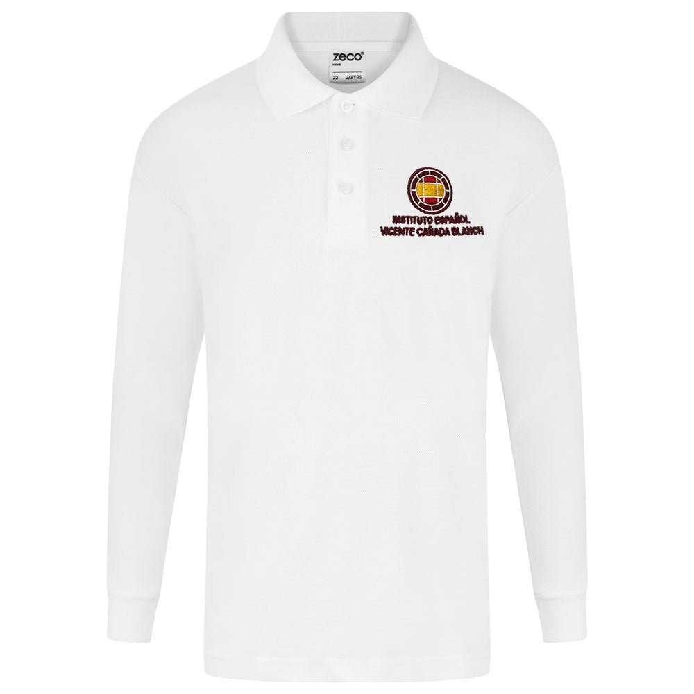 Vicente Canada Blanch Long Sleeve Polo Shirt (White) - ACE Clothing