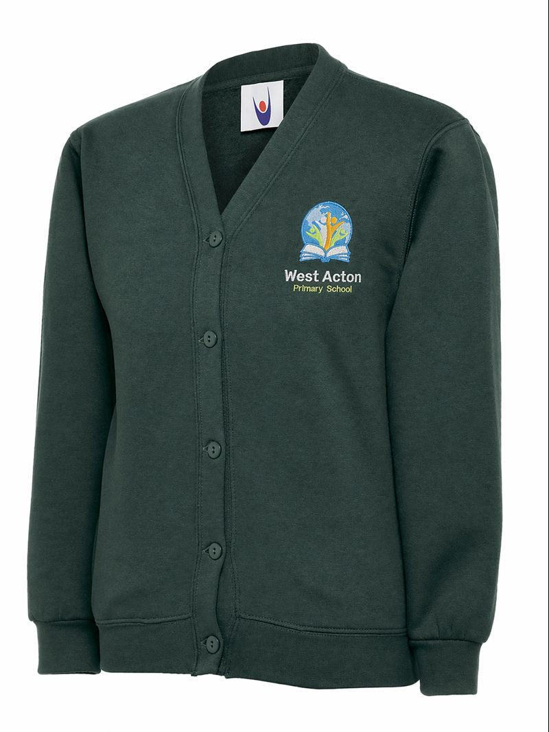West Acton Sweatshirt Cardigan - Bottle Green (Unk) - ACE Clothing