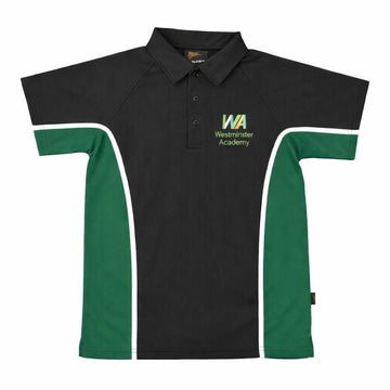 Westminster Academy PE Polo Shirt -Black/Emerald - ACE Clothing