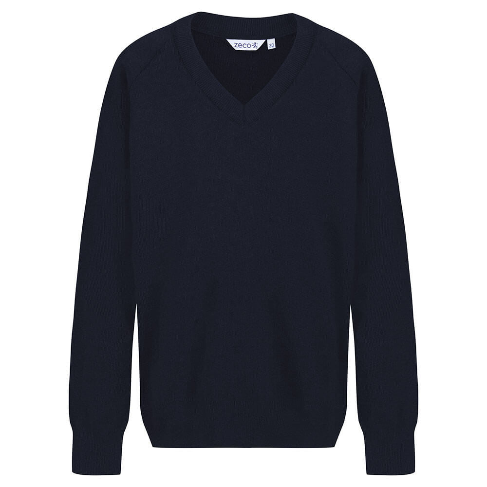 Zeco Cotton Mix Knitted V-Neck Jumper - ACE Clothing